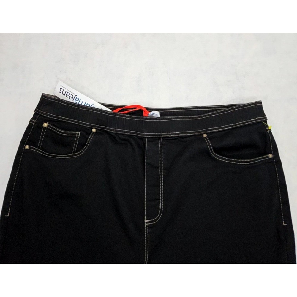 Pajama Jeans Pull On Mens XL NEW Stretch Straight Leg Black Relaxed Fit Super - Picture 5 of 11